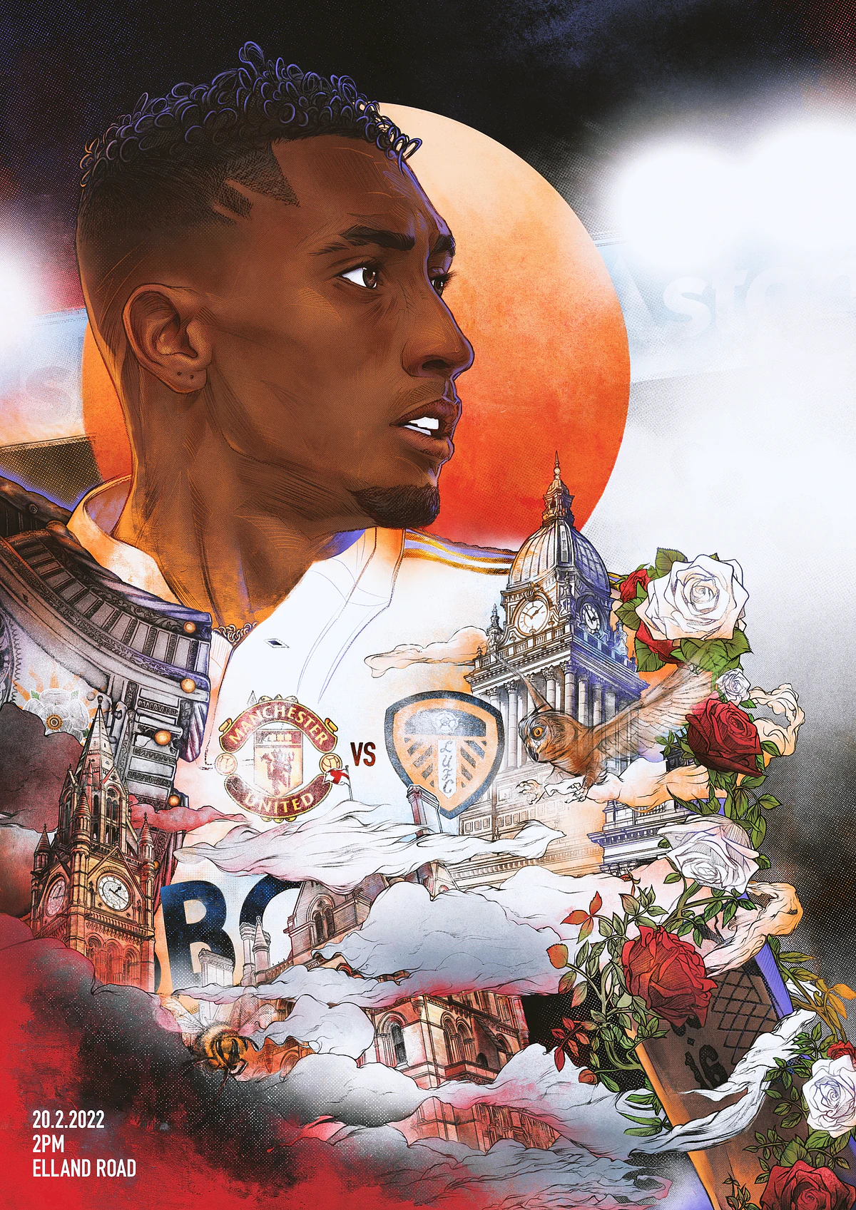 Leeds vs Manchester United Matchday print