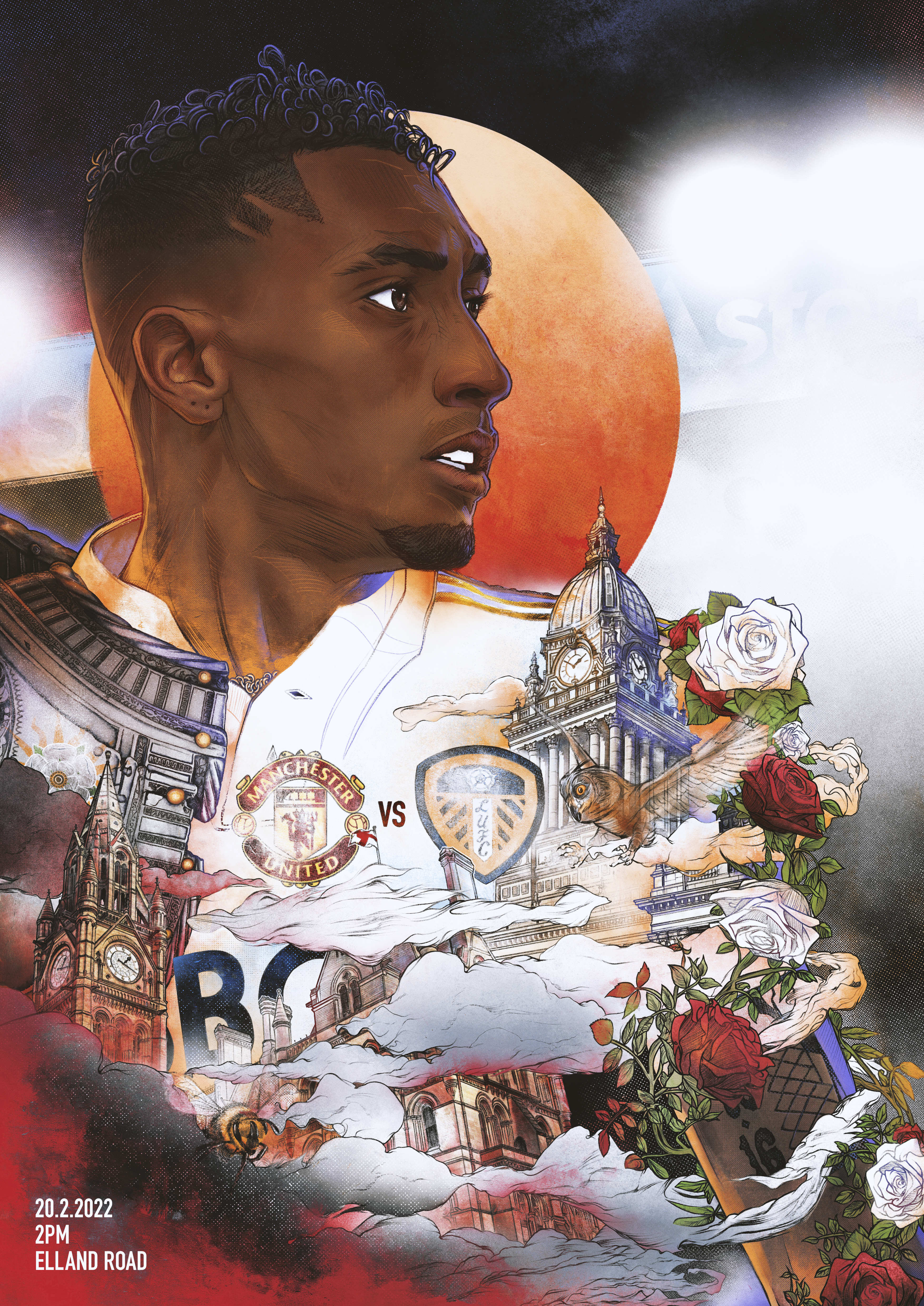 Leeds vs Manchester United Matchday print